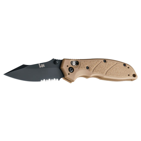 Hogue HK Exemplar 3.25in Clip Pt PartSerr G10 Flat DrkEarth