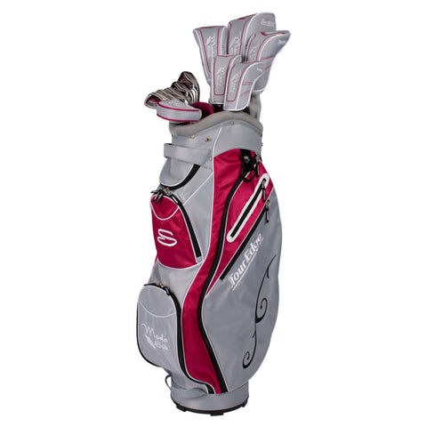 Tour Edge Moda Silk Womens Golf Set-Silver-Ruby-RH 